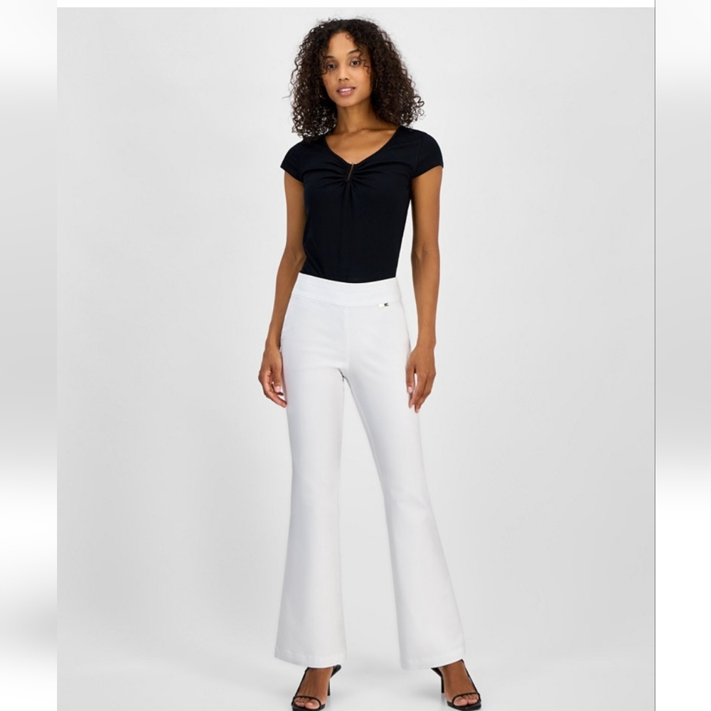 I.N.C. International Concepts Women's Flare-Leg Pants - Bright White NWT Size 6